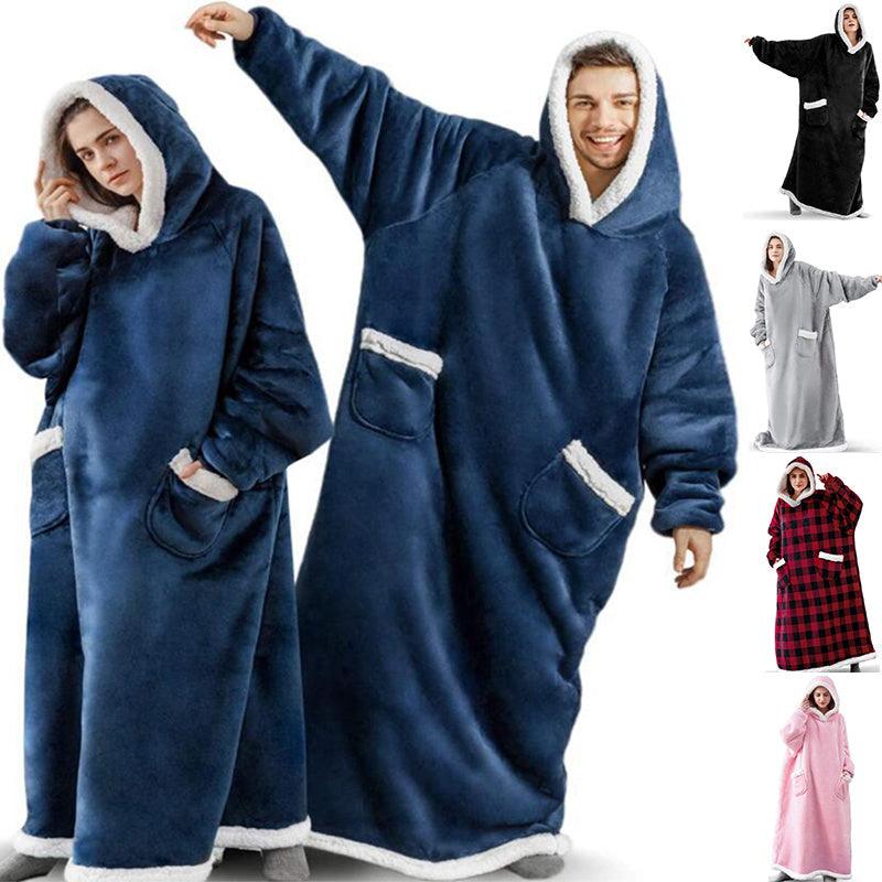 Winter TV Hoodie Blanket Winter Warm Home Clothes Women Men Oversized Pullover With Pockets - fadidesign