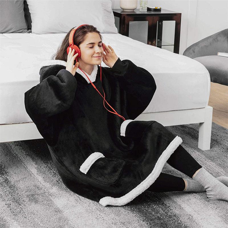 Winter TV Hoodie Blanket Winter Warm Home Clothes Women Men Oversized Pullover With Pockets - fadidesign