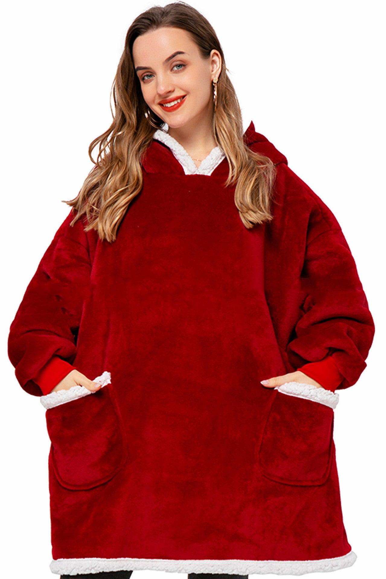 Winter TV Hoodie Blanket Winter Warm Home Clothes Women Men Oversized Pullover With Pockets - fadidesign