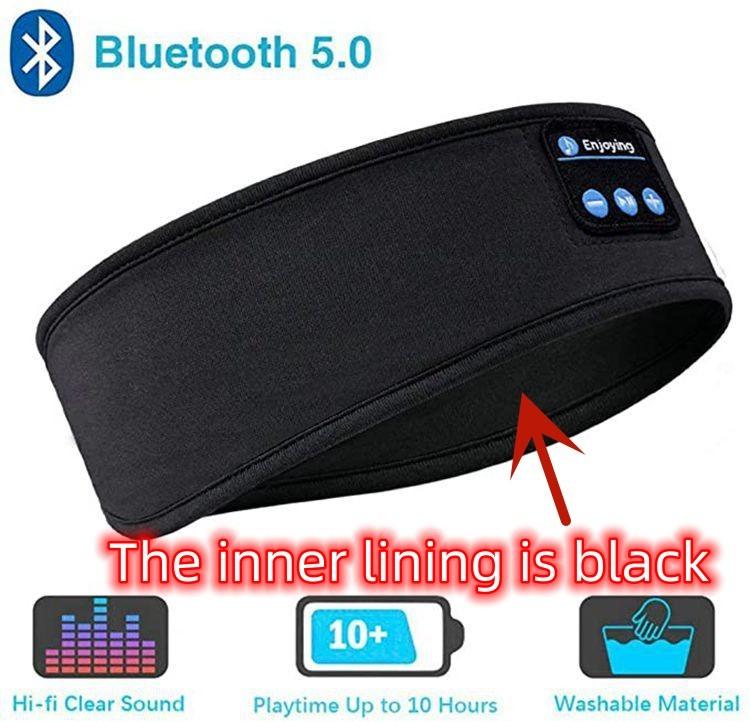 Wireless Bluetooth Sleeping Headphones Headband Thin Soft Elastic Comfortable Music Ear Phones Eye Mask For Side Sleeper Sports - fadidesign