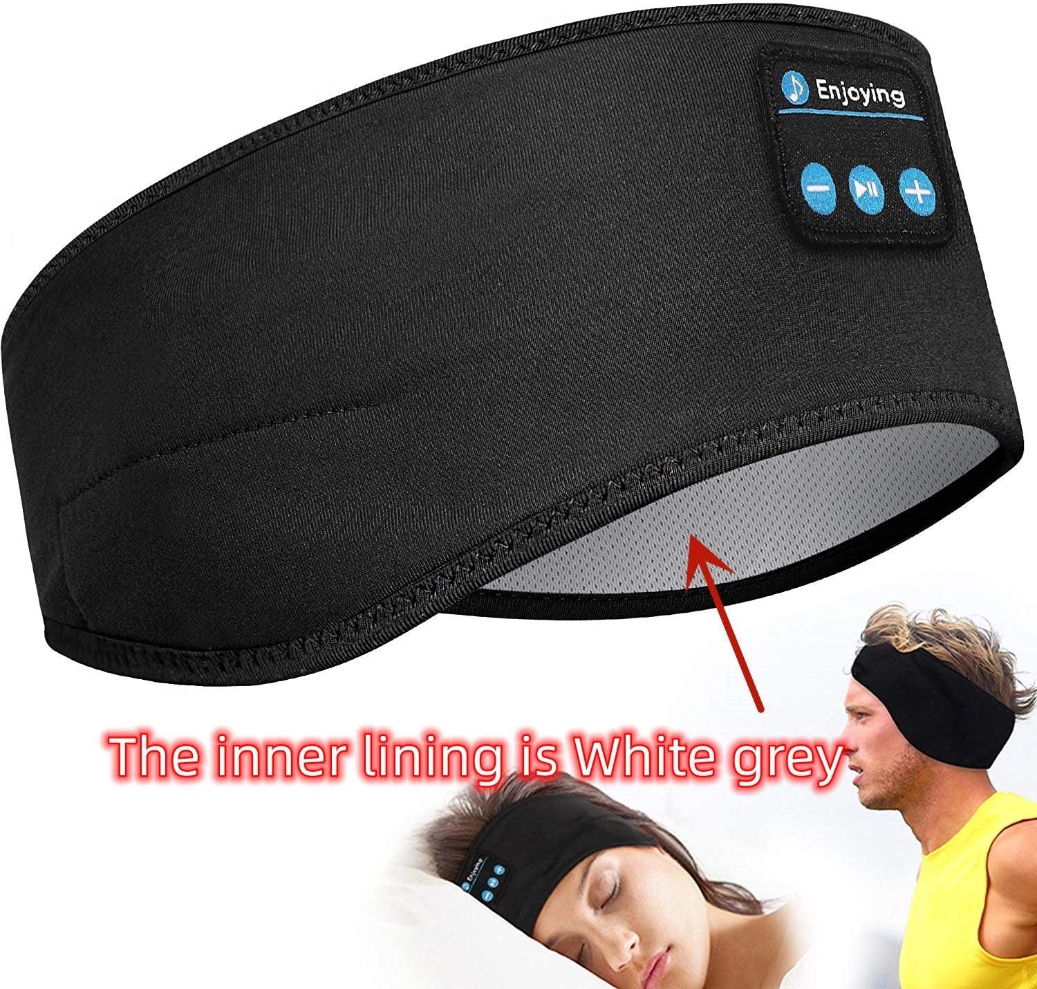 Wireless Bluetooth Sleeping Headphones Headband Thin Soft Elastic Comfortable Music Ear Phones Eye Mask For Side Sleeper Sports - fadidesign