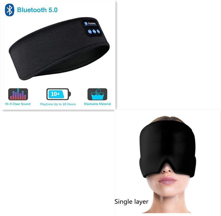 Wireless Bluetooth Sleeping Headphones Headband Thin Soft Elastic Comfortable Music Ear Phones Eye Mask For Side Sleeper Sports - fadidesign