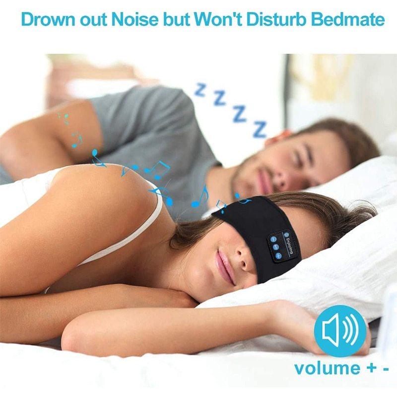 Wireless Bluetooth Sleeping Headphones Headband Thin Soft Elastic Comfortable Music Ear Phones Eye Mask For Side Sleeper Sports - fadidesign