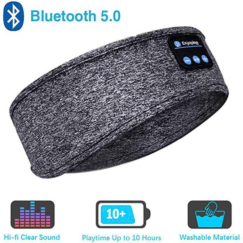 Wireless Bluetooth Sleeping Headphones Headband Thin Soft Elastic Comfortable Music Ear Phones Eye Mask For Side Sleeper Sports - fadidesign