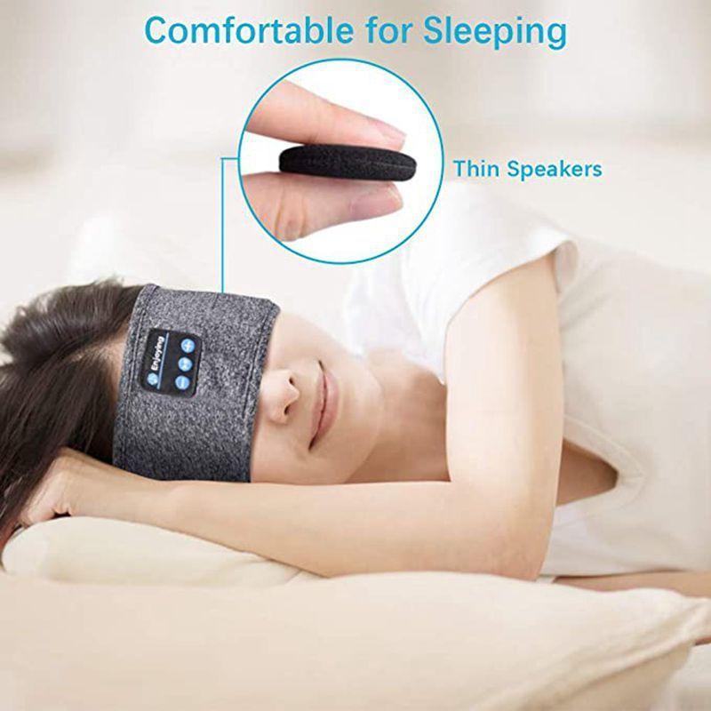 Wireless Bluetooth Sleeping Headphones Headband Thin Soft Elastic Comfortable Music Ear Phones Eye Mask For Side Sleeper Sports - fadidesign