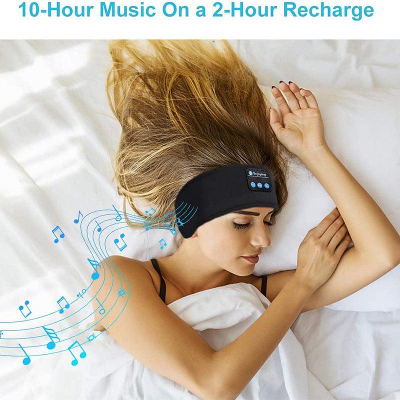 Wireless Bluetooth Sleeping Headphones Headband Thin Soft Elastic Comfortable Music Ear Phones Eye Mask For Side Sleeper Sports - fadidesign