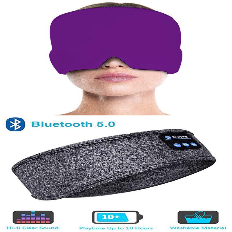 Wireless Bluetooth Sleeping Headphones Headband Thin Soft Elastic Comfortable Music Ear Phones Eye Mask For Side Sleeper Sports - fadidesign