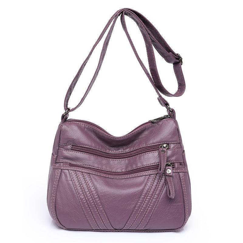 Women's Fashion Casual Crossbody Soft Leather Multi-pocket Shoulder Bag - fadidesign