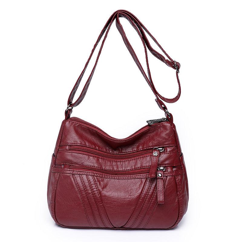 Women's Fashion Casual Crossbody Soft Leather Multi-pocket Shoulder Bag - fadidesign