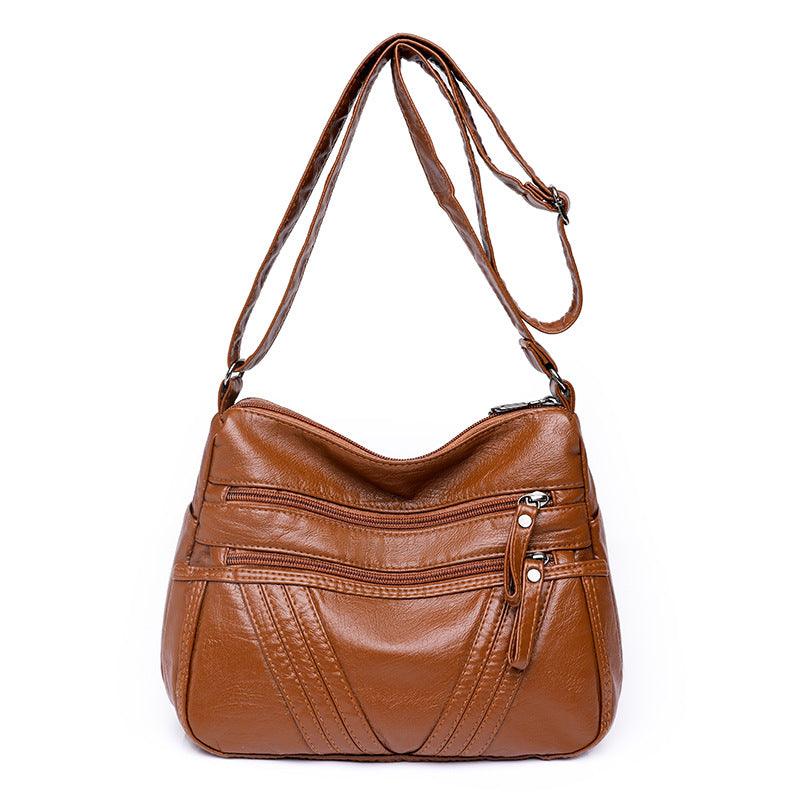 Women's Fashion Casual Crossbody Soft Leather Multi-pocket Shoulder Bag - fadidesign