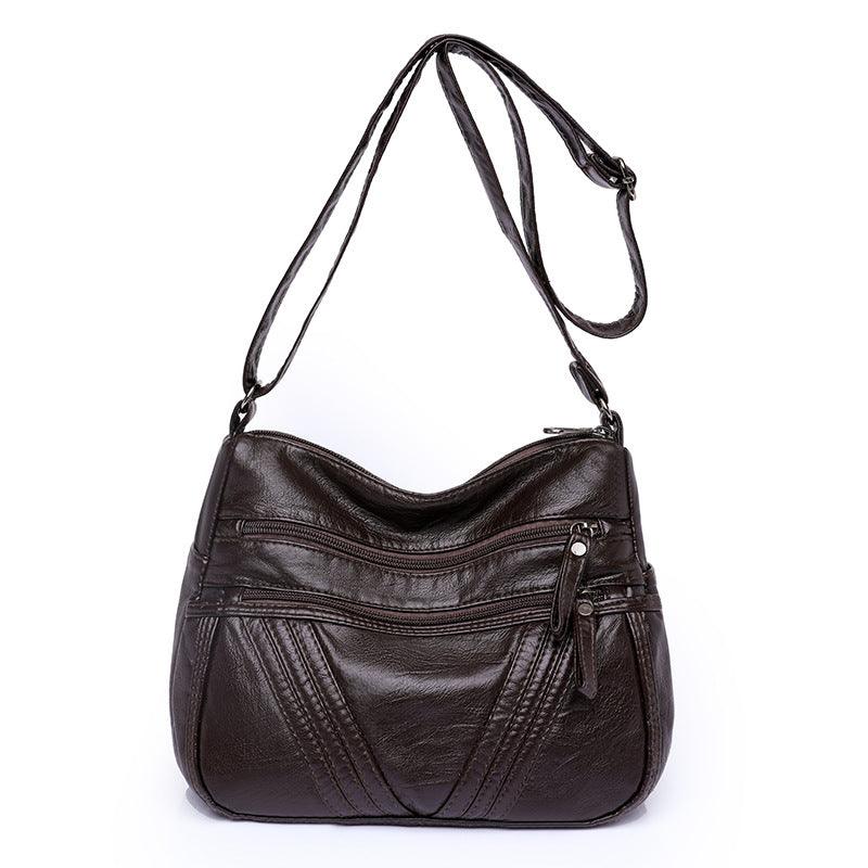 Women's Fashion Casual Crossbody Soft Leather Multi-pocket Shoulder Bag - fadidesign