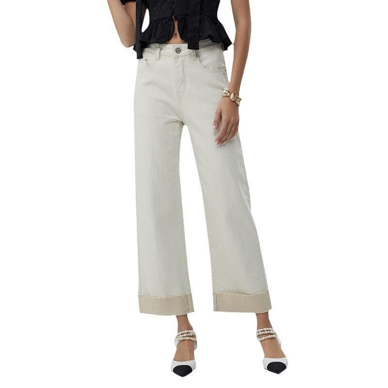 Women's Fashion Cropped Wide-leg Pants - fadidesign