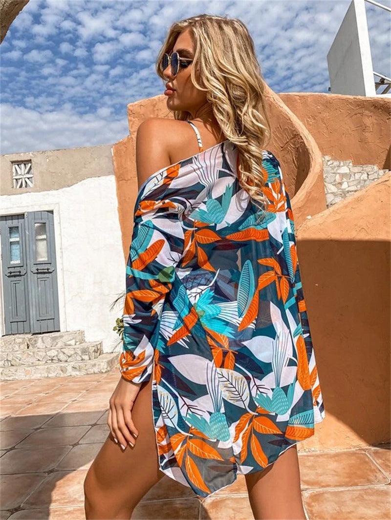 Women's Fashion Popular Print Three Piece Swimwear - fadidesign