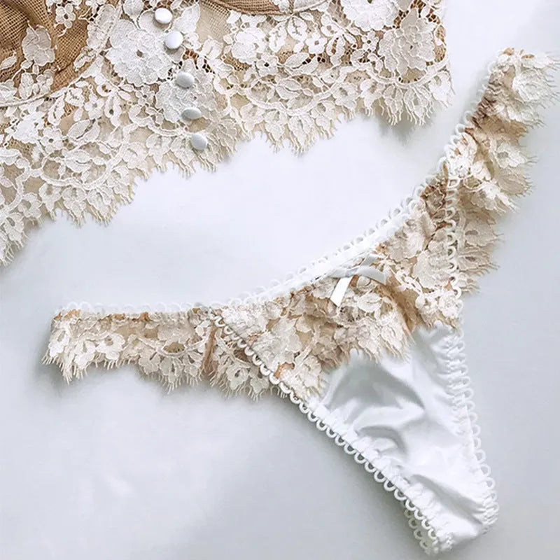 Women's Milk Silk Sexy Lace Thong Panties - fadidesign