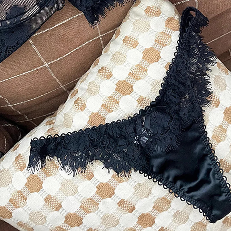 Women's Milk Silk Sexy Lace Thong Panties - fadidesign