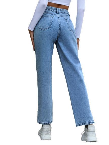 Women's New Straight Simple High Waist Trousers - fadidesign