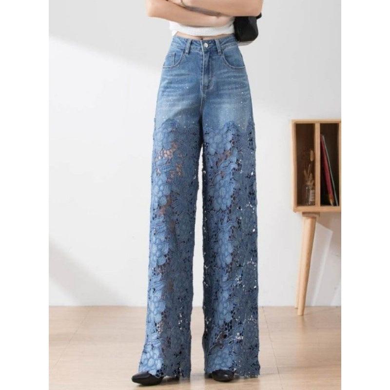 Women's Stitching High Waist Wide Leg Pants - fadidesign