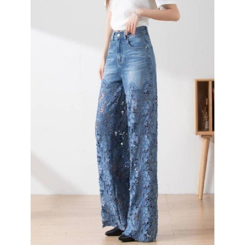 Women's Stitching High Waist Wide Leg Pants - fadidesign