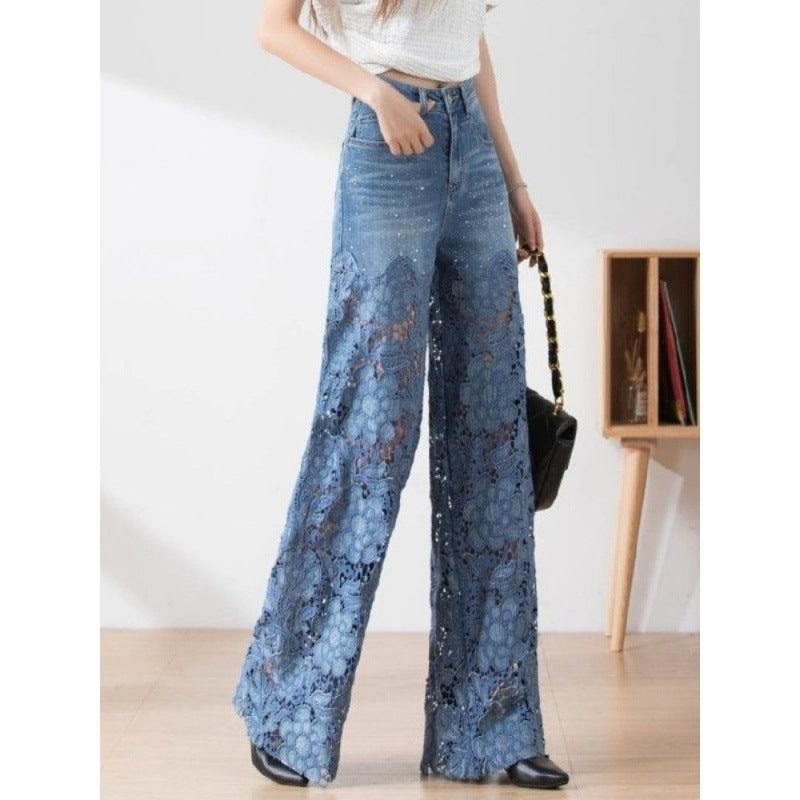 Women's Stitching High Waist Wide Leg Pants - fadidesign