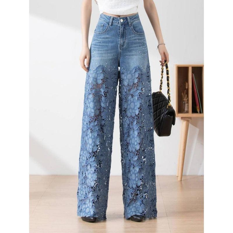 Women's Stitching High Waist Wide Leg Pants - fadidesign