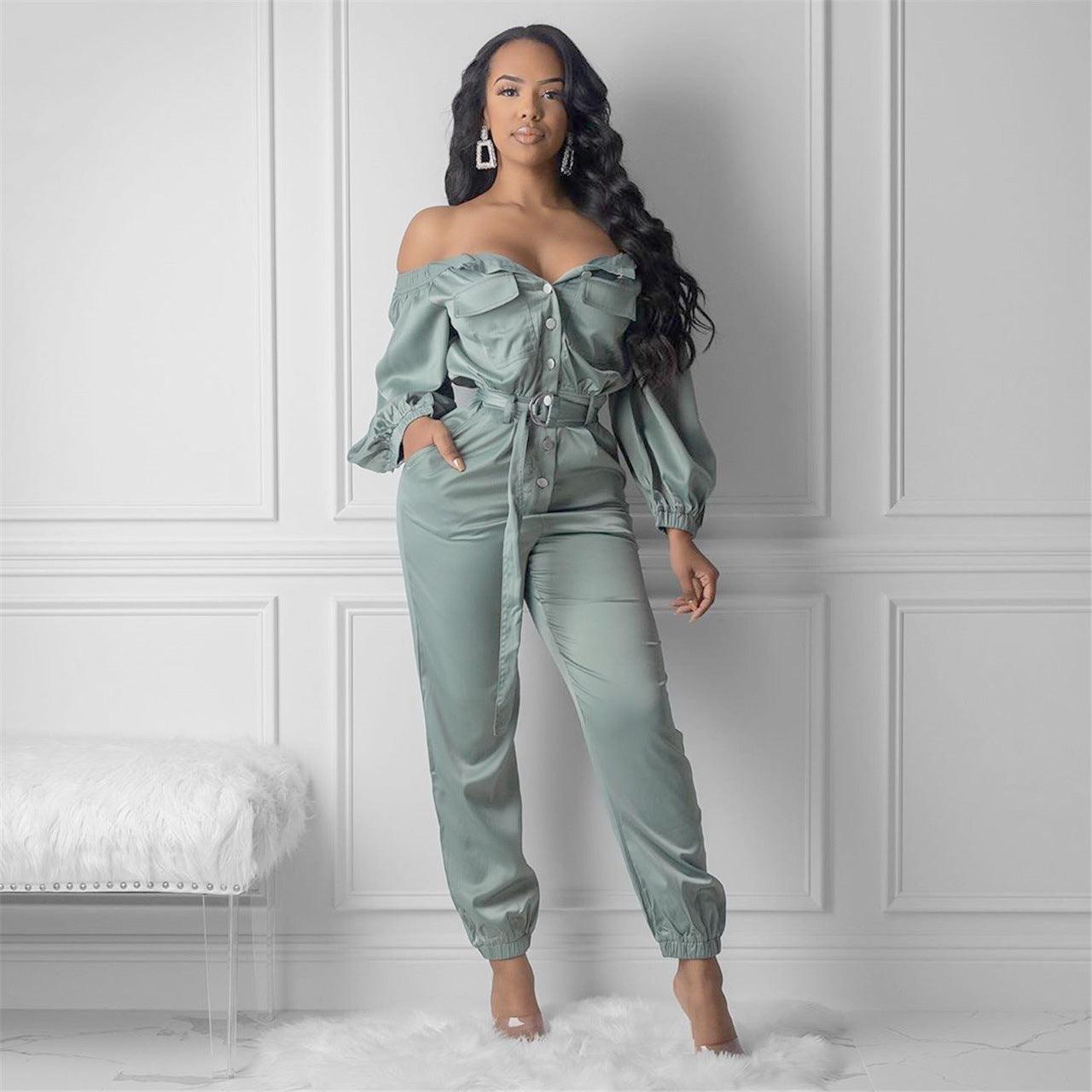 Women's Streetwear Sexy Off Shoulder Jumpsuit - fadidesign