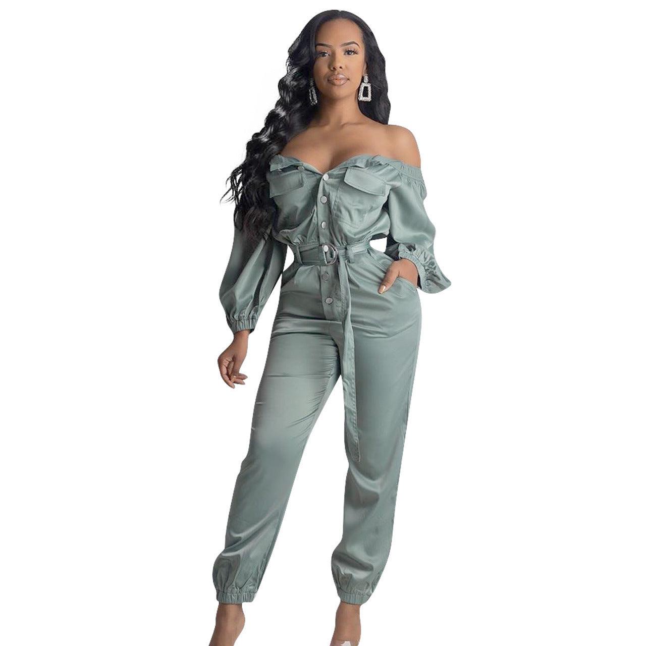 Women's Streetwear Sexy Off Shoulder Jumpsuit - fadidesign