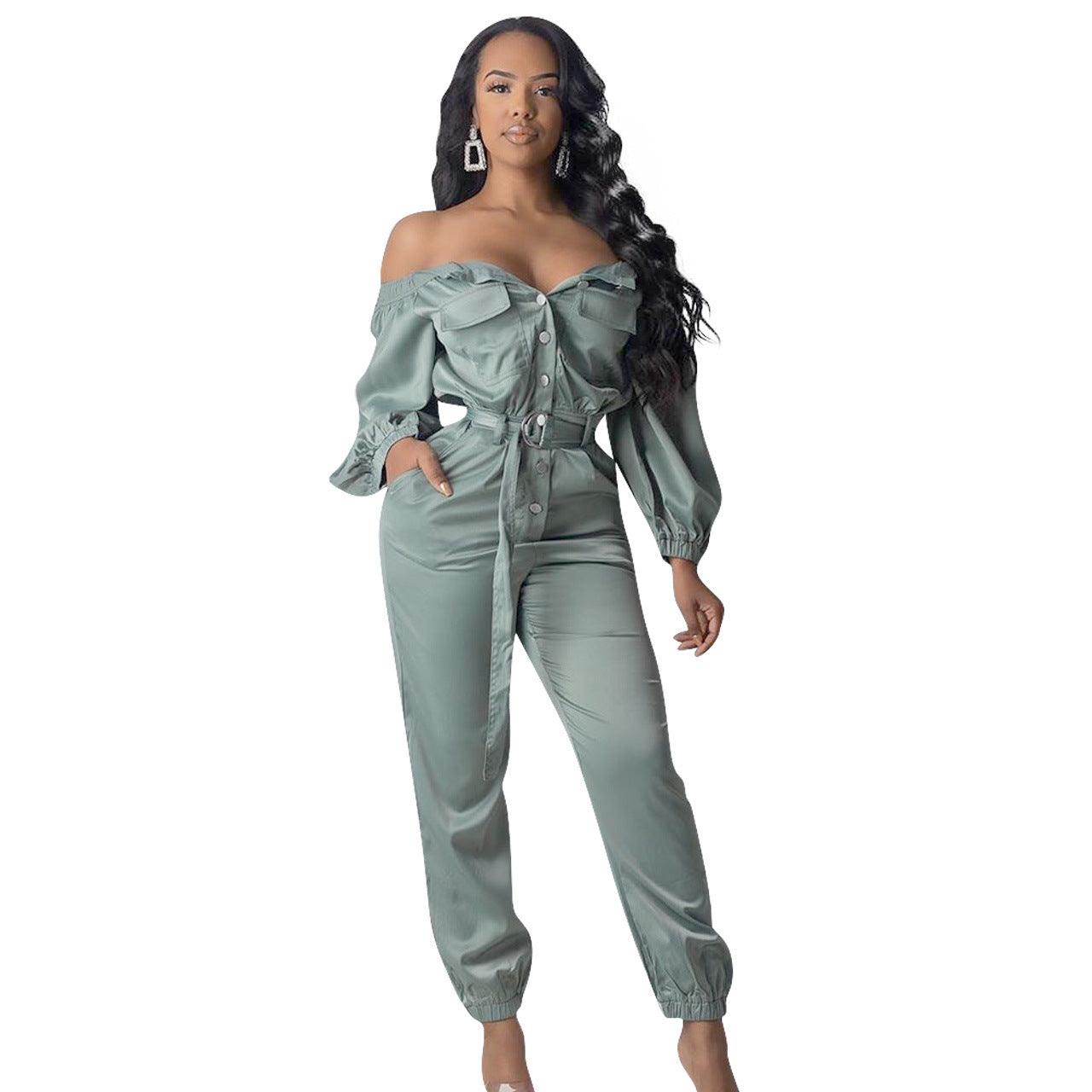 Women's Streetwear Sexy Off Shoulder Jumpsuit - fadidesign