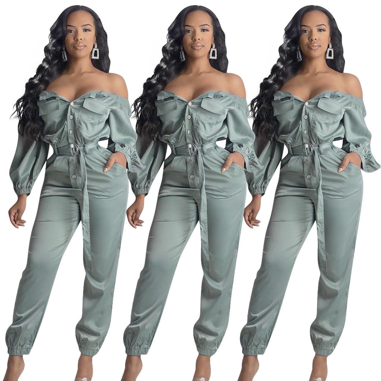 Women's Streetwear Sexy Off Shoulder Jumpsuit - fadidesign