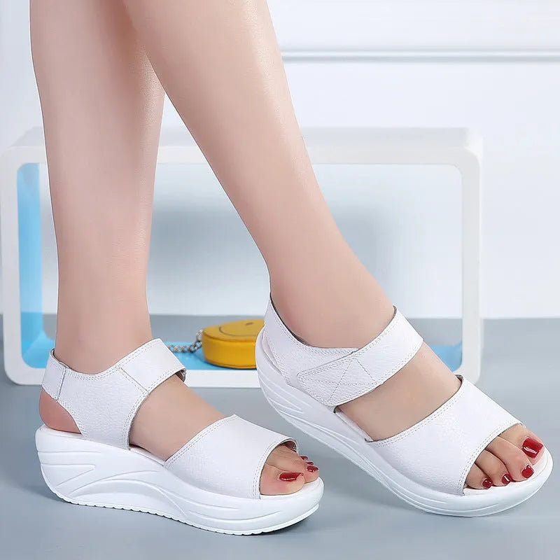 Women's Summer PU Platform Fashion Sandals - fadidesign