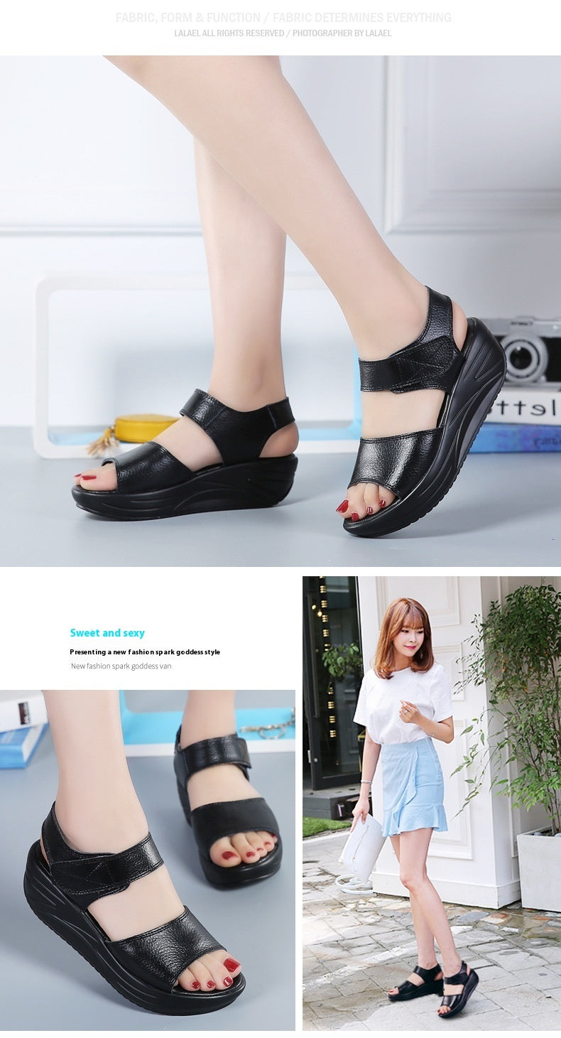 Women's Summer PU Platform Fashion Sandals - fadidesign