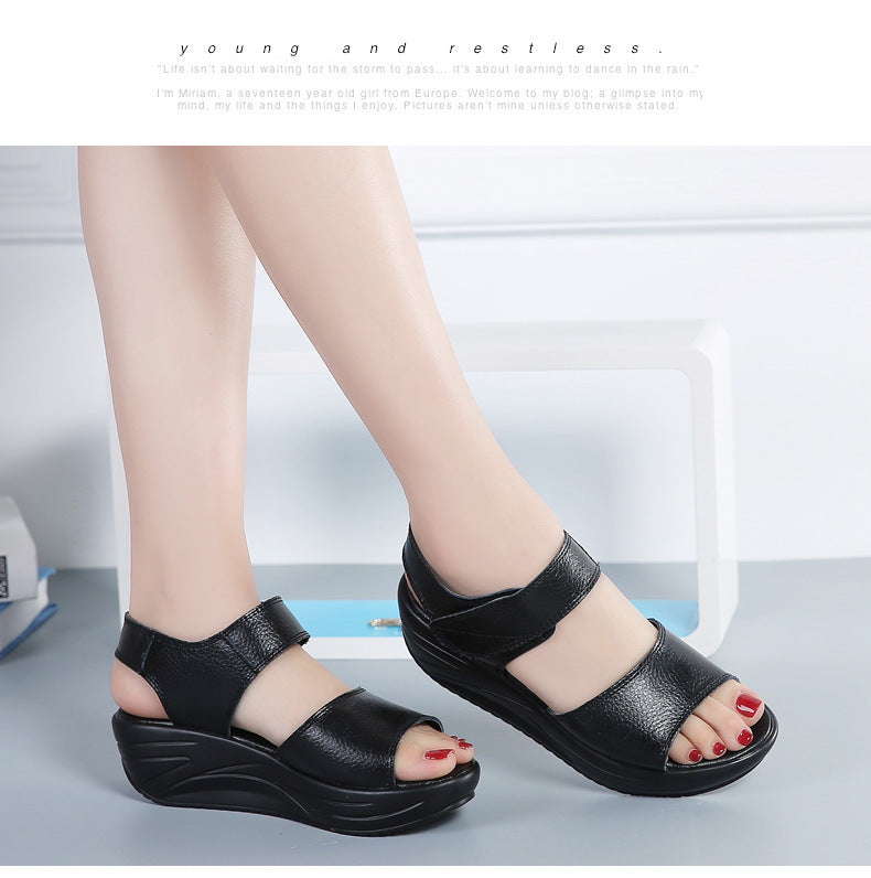 Women's Summer PU Platform Fashion Sandals - fadidesign