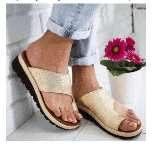 Women Slippers Flat Sole Casual Soft Big Toe Foot Sandal - fadidesign