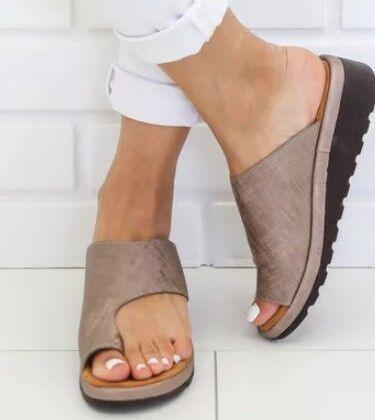 Women Slippers Flat Sole Casual Soft Big Toe Foot Sandal - fadidesign