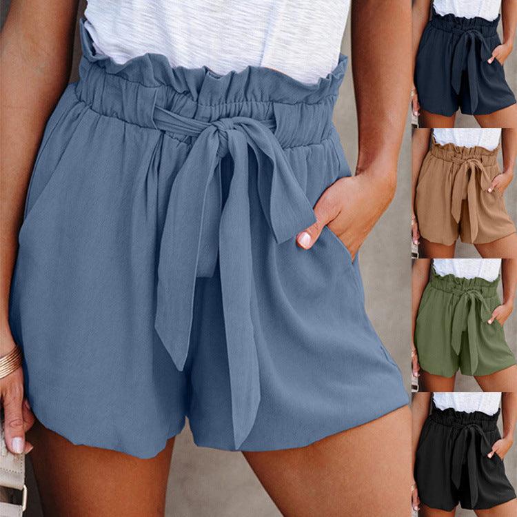 Women Summer Pants Casual Loose High Waist Shorts - fadidesign