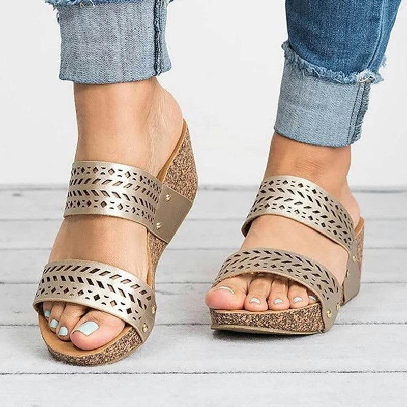 Women Wedge Sandals Big Size 43 Ladies Slippers - fadidesign