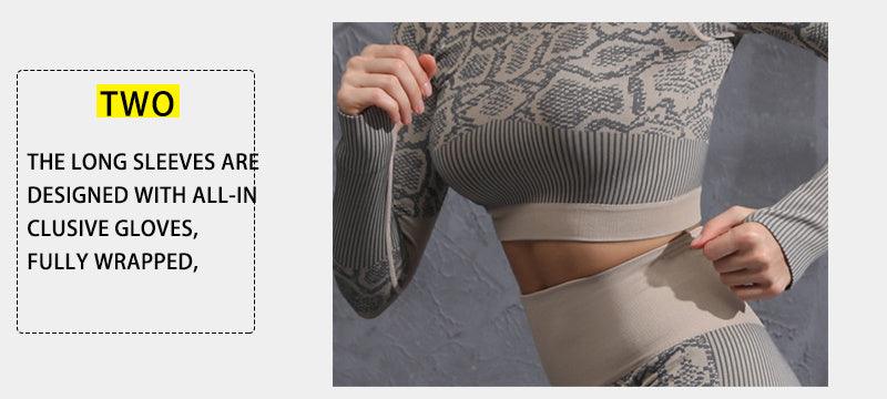 Yoga Clothes Autumn And Winter Tight-fitting Moisture Wicking Sports Suit Women Seamless Knitted Yoga Clothes Women - fadidesign